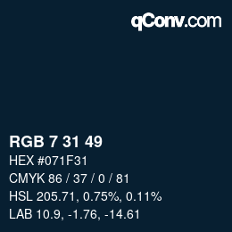 Color code: RGB 7 31 49 | qconv.com