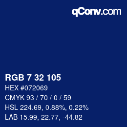 Color code: RGB 7 32 105 | qconv.com