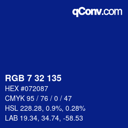 Color code: RGB 7 32 135 | qconv.com