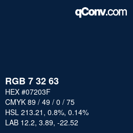 Color code: RGB 7 32 63 | qconv.com