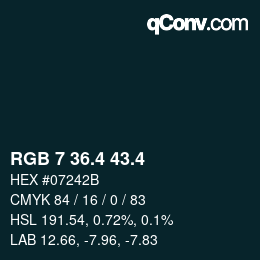 カラーコード: RGB 7 36.4 43.4 | qconv.com