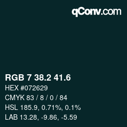 カラーコード: RGB 7 38.2 41.6 | qconv.com