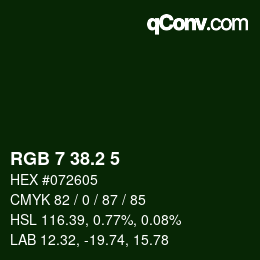カラーコード: RGB 7 38.2 5 | qconv.com