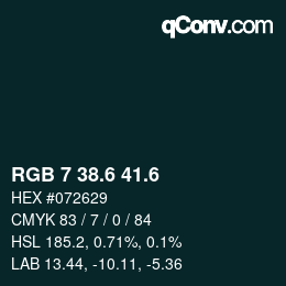 カラーコード: RGB 7 38.6 41.6 | qconv.com