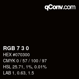 颜色代码: RGB 7 3 0 | qconv.com