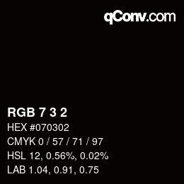 カラーコード: RGB 7 3 2 | qconv.com