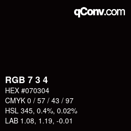 颜色代码: RGB 7 3 4 | qconv.com