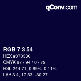 Color code: RGB 7 3 54 | qconv.com
