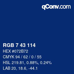 Color code: RGB 7 43 114 | qconv.com
