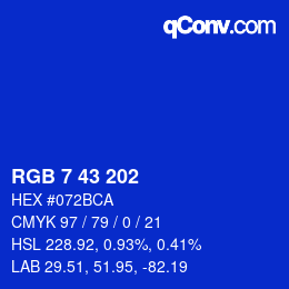 Color code: RGB 7 43 202 | qconv.com