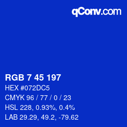 颜色代码: RGB 7 45 197 | qconv.com