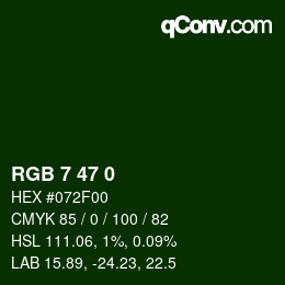 Color code: RGB 7 47 0 | qconv.com