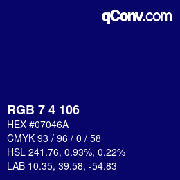 Color code: RGB 7 4 106 | qconv.com
