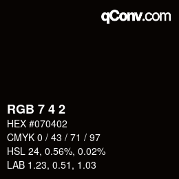カラーコード: RGB 7 4 2 | qconv.com
