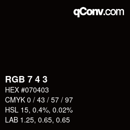 颜色代码: RGB 7 4 3 | qconv.com