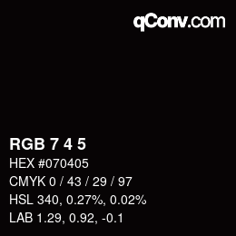 颜色代码: RGB 7 4 5 | qconv.com