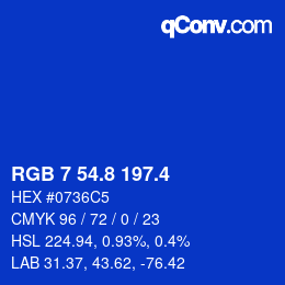 カラーコード: RGB 7 54.8 197.4 | qconv.com