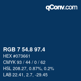 カラーコード: RGB 7 54.8 97.4 | qconv.com