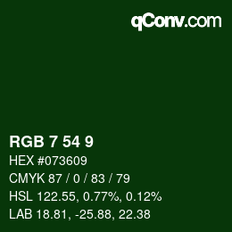 Color code: RGB 7 54 9 | qconv.com