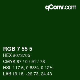 Color code: RGB 7 55 5 | qconv.com