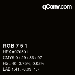カラーコード: RGB 7 5 1 | qconv.com