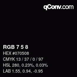 Farbcode: RGB 7 5 8 | qconv.com