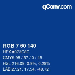 Color code: RGB 7 60 140 | qconv.com