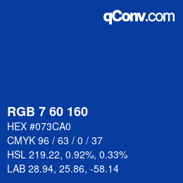 カラーコード: RGB 7 60 160 | qconv.com