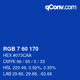 Color code: RGB 7 60 170 | qconv.com
