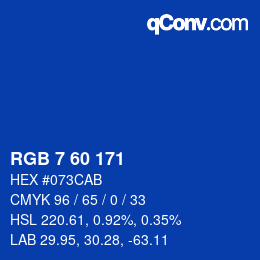 Color code: RGB 7 60 171 | qconv.com