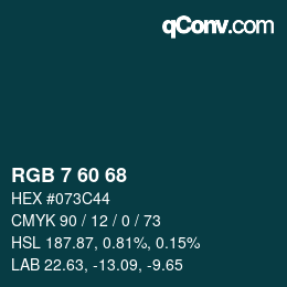 Color code: RGB 7 60 68 | qconv.com