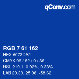 颜色代码: RGB 7 61 162 | qconv.com