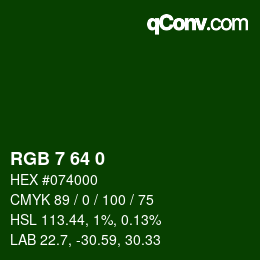 Color code: RGB 7 64 0 | qconv.com