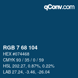 Color code: RGB 7 68 104 | qconv.com