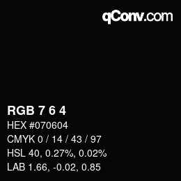 カラーコード: RGB 7 6 4 | qconv.com