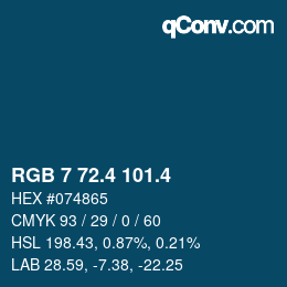 カラーコード: RGB 7 72.4 101.4 | qconv.com