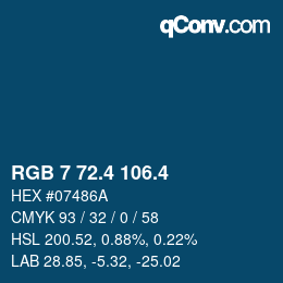 カラーコード: RGB 7 72.4 106.4 | qconv.com