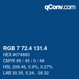 カラーコード: RGB 7 72.4 131.4 | qconv.com