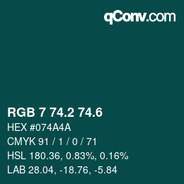 カラーコード: RGB 7 74.2 74.6 | qconv.com