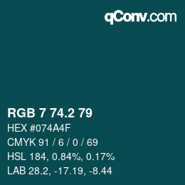 カラーコード: RGB 7 74.2 79 | qconv.com