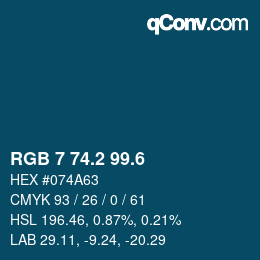 カラーコード: RGB 7 74.2 99.6 | qconv.com