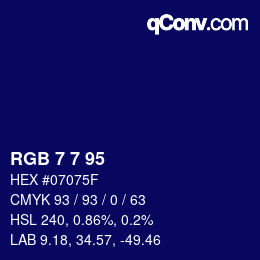 Color code: RGB 7 7 95 | qconv.com
