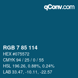 Color code: RGB 7 85 114 | qconv.com