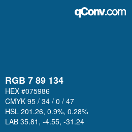 Color code: RGB 7 89 134 | qconv.com