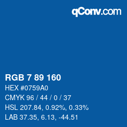 Color code: RGB 7 89 160 | qconv.com