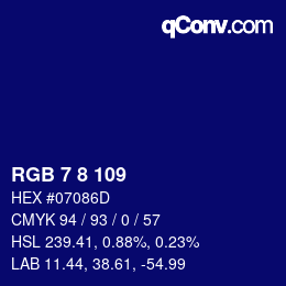 カラーコード: RGB 7 8 109 | qconv.com
