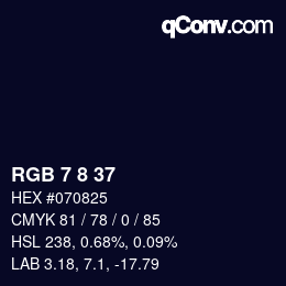 Color code: RGB 7 8 37 | qconv.com