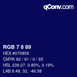 Color code: RGB 7 8 89 | qconv.com