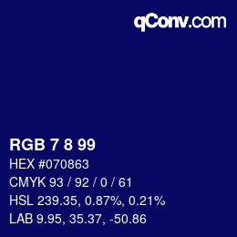 カラーコード: RGB 7 8 99 | qconv.com