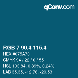 カラーコード: RGB 7 90.4 115.4 | qconv.com